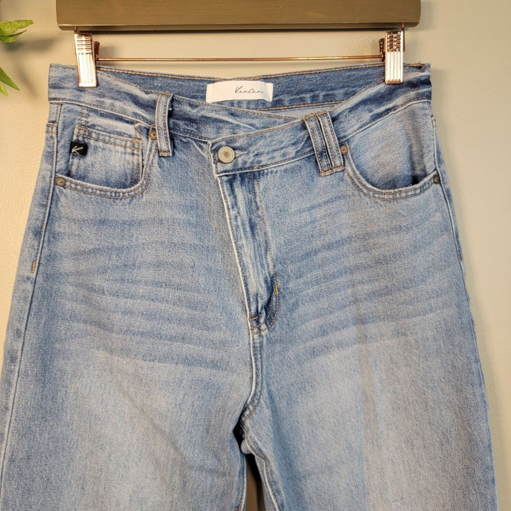 KanCan 90s Baggy Wide Leg Straight Jeans Light Wash Distressed Crossover 5 26 - Picture 5 of 12